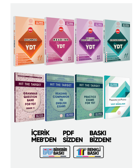 2027 YDT MEBİ İngilizce 11.Sınıf 8li Konu Anlatımı Ve Soru Bankası Kitap Seti Çözümlü BASKI ÜCRETİ