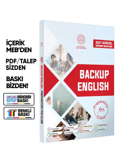 2027 YDT MEBİ İngilizce Hazırlık Sınıfı Backup English Konu Anlatımlı Soru Bankası BASKI ÜCRETİ