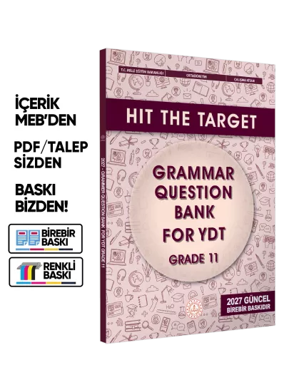 2027 YDT MEBİ İngilizce 12.Sınıf Grammar Question Bank (Dilbilgisi) Soru Bankası BASKI ÜCRETİ