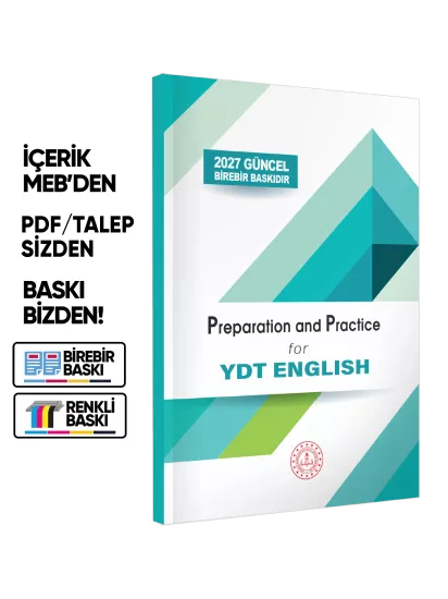 2027 YDT MEBİ İngilizce Preparation and Practice (Hazırlık ve Pratik) Soru Bankası BASKI ÜCRETİ