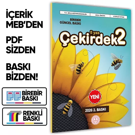 2026 5 Yaş Okul Öncesi MEB Etkinlik Kitabı Çekirdek 2 Eğlenceli ve Öğretici Aktiviteler BASKI ÜCRETİ