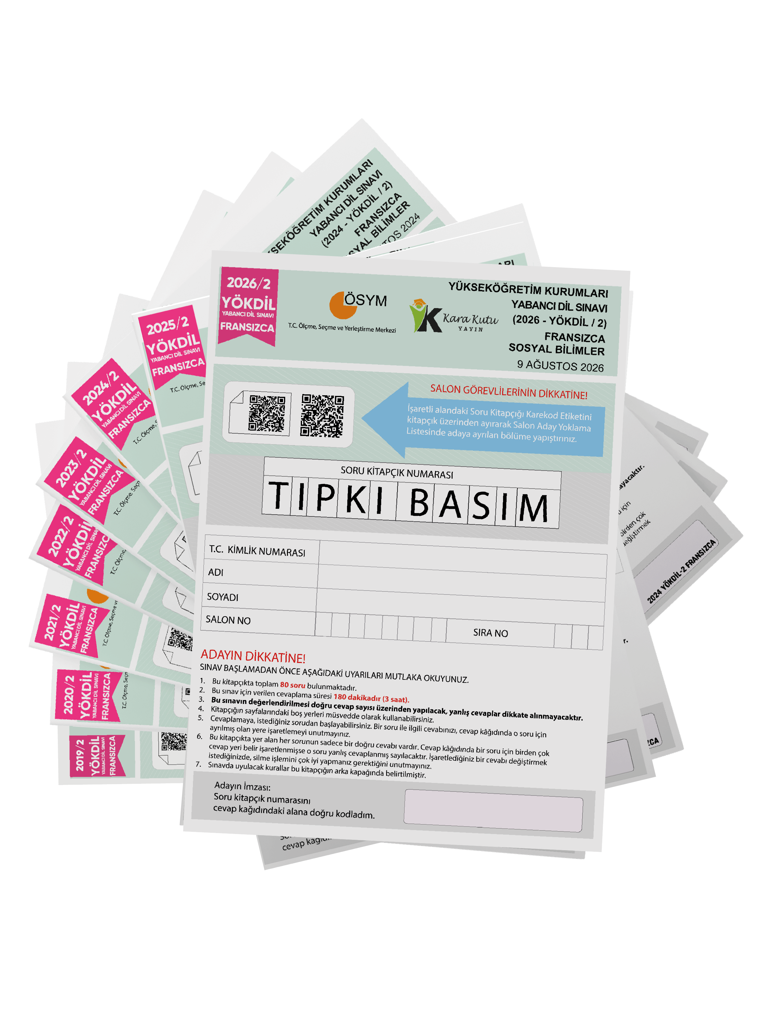 2027 YÖKDİL Fransızca SOSYAL BİLİMLER ÖSYM Çıkmış Soru Tıpkı Basım 8li Deneme Paketi