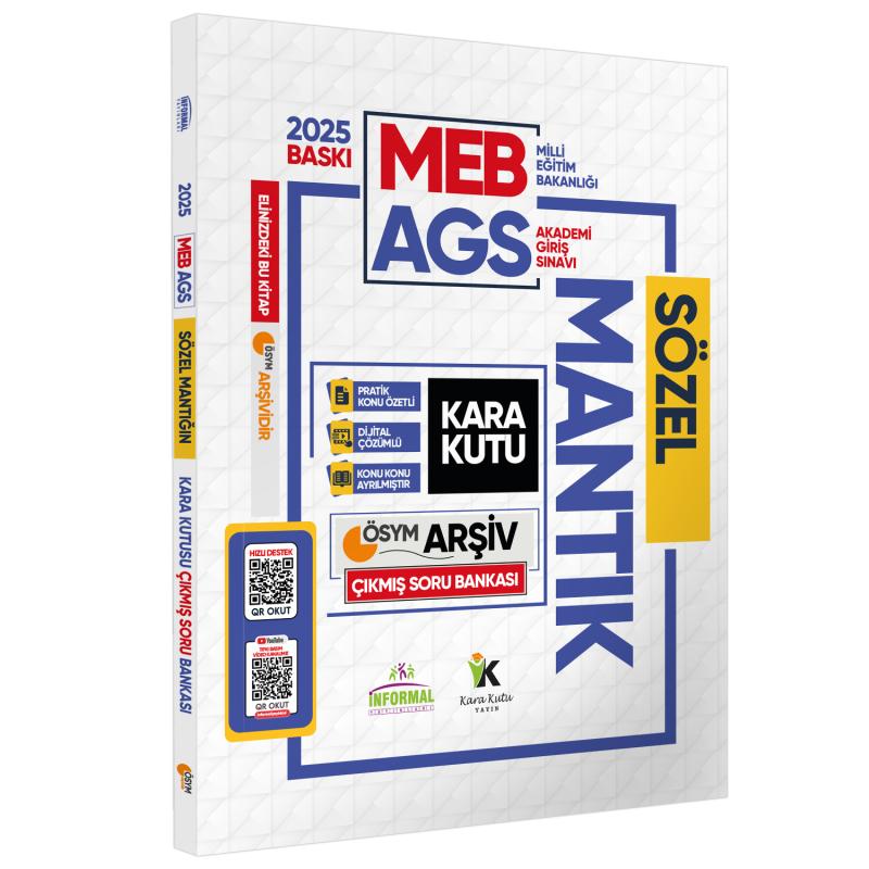 2025 MEB-AGS Kara Kutu Sayısal ve Sözel Mantık Set Çıkmış Soru Bankası Konu Özetli Video/PDF Çözümlü