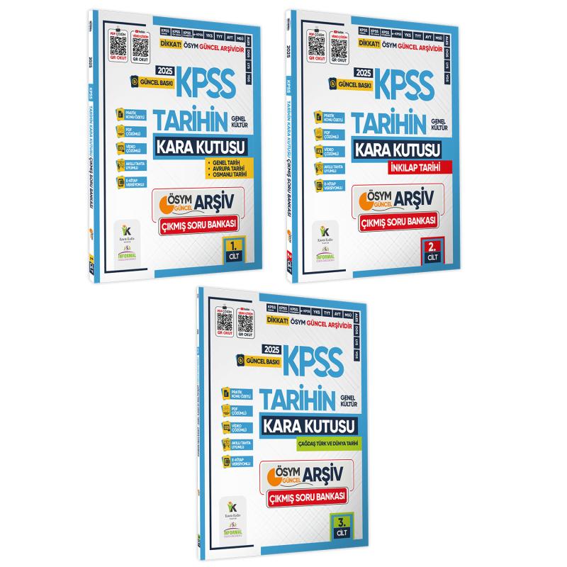 2025 KPSS Tarih Kara Kutu MODÜLER SET 3lü ÖSYM Çıkmış Soru Bankası Konu Özetli Video/PDF Çözümlü