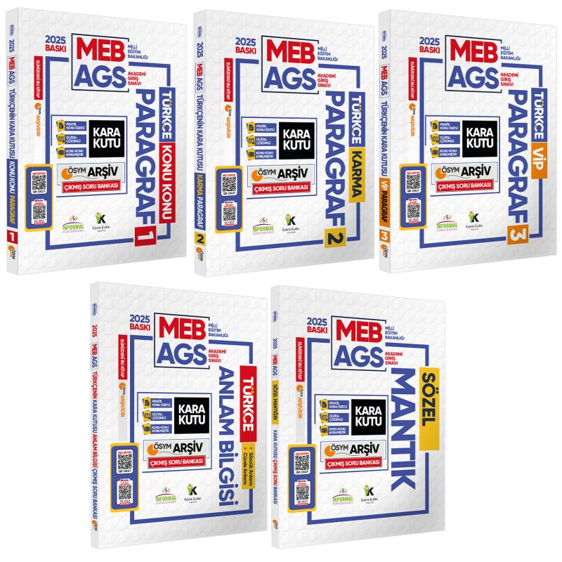 2025 MEB-AGS Türkçe Kara Kutu 5li ALTIN SET ÖSYM Çıkmış Soru Bankası Konu Özetli PDF/Video Çözümlü