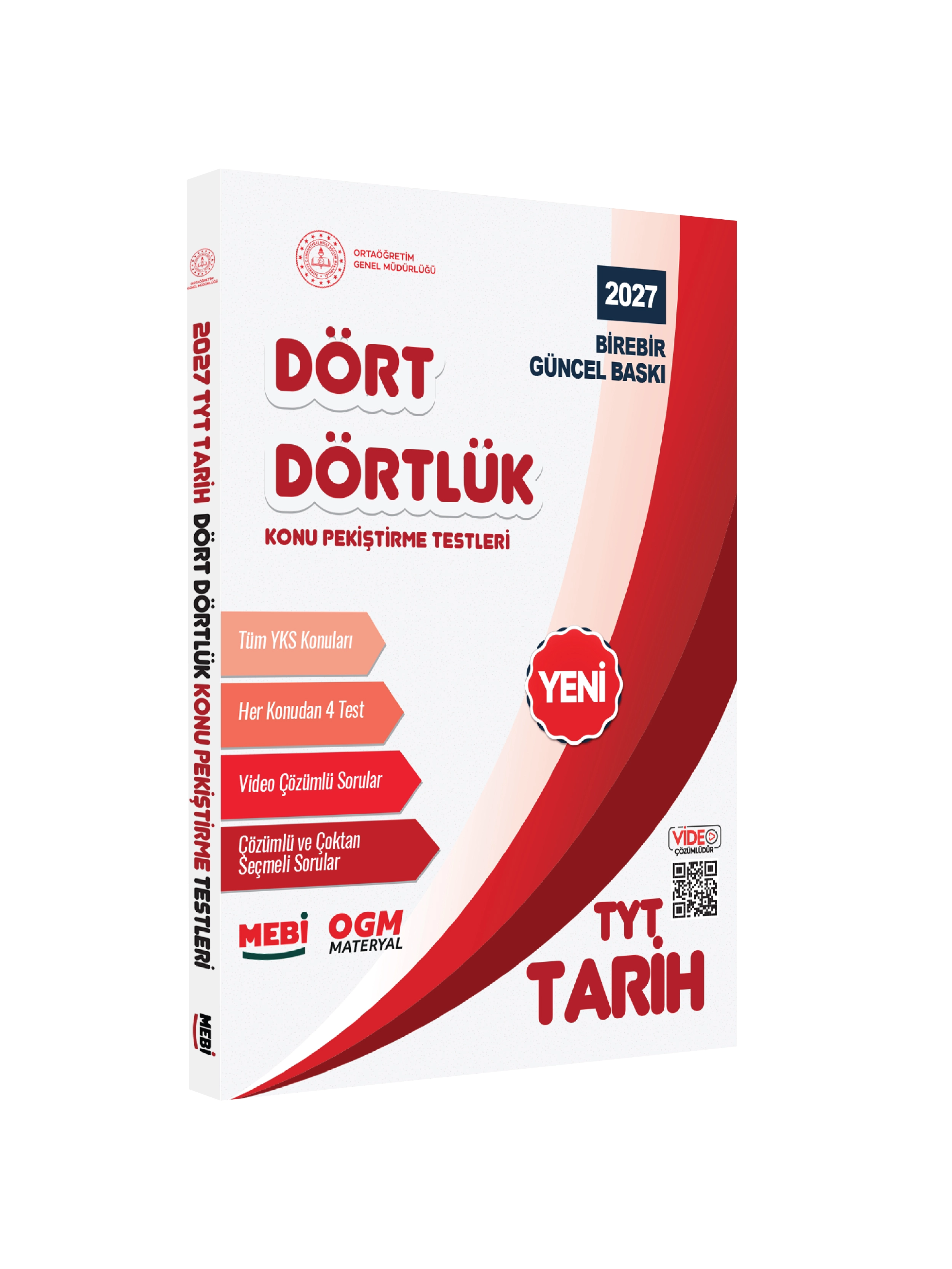 2027 YKS-TYT MEBİ-OGM Dört Dörtlük Tarih Pekiştirme Testi A4 Renkli Soru Bankası BASKI ÜCRETİ