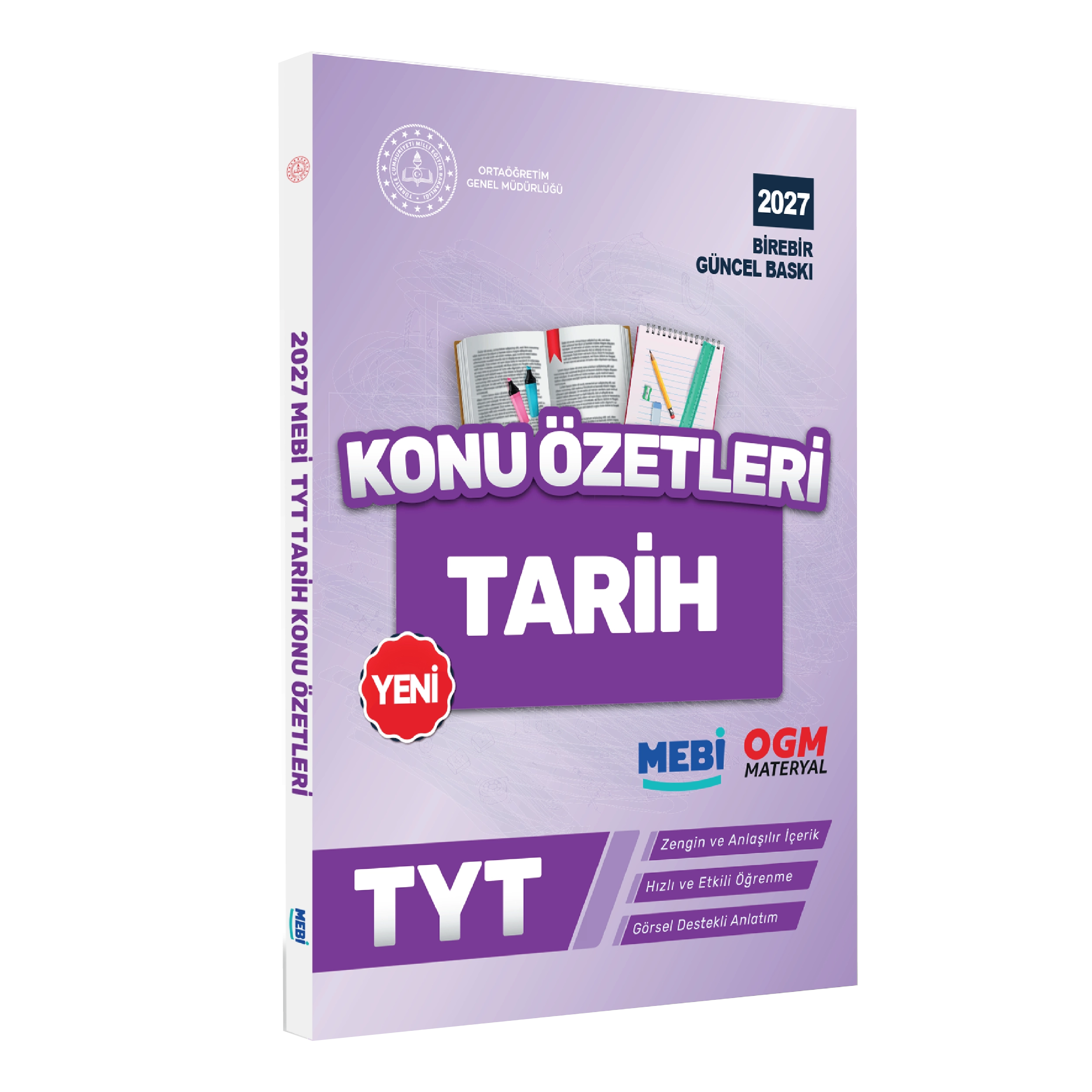 2027 YKS-TYT MEBİ-OGM Tarih Pratik Konu Özet Kitabı RENKLİ A4 Boyut Görsel Destekli BASKI ÜCRETİ