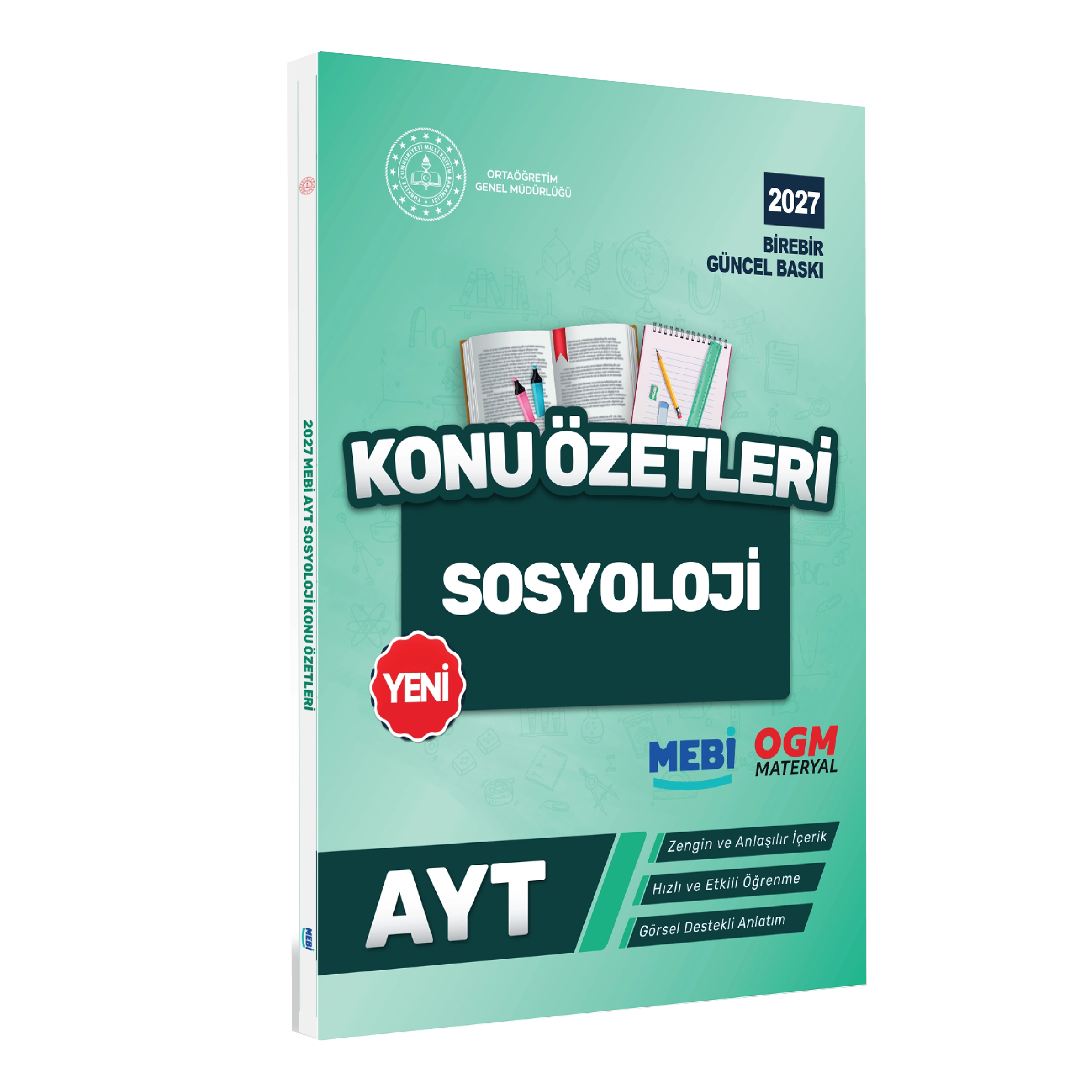2027 YKS-AYT MEBİ-OGM Sosyoloji Pratik Konu Özet Kitabı RENKLİ A4 Boyut Görsel Destekli BASKI ÜCRETİ