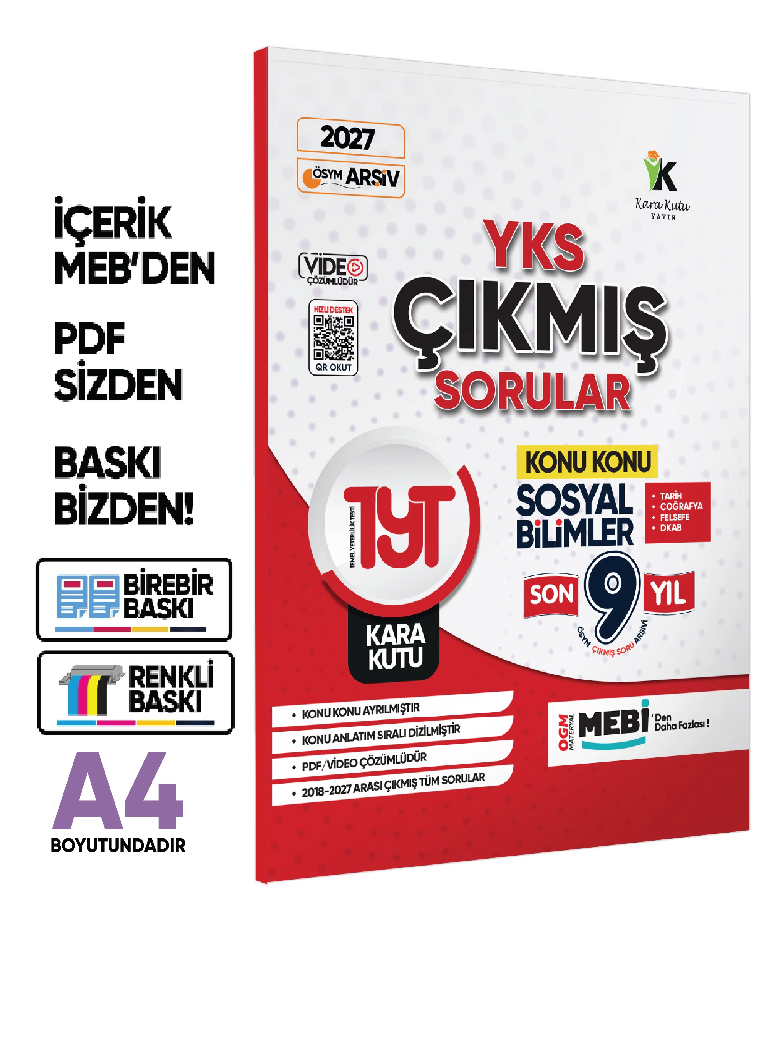 2027 YKS-TYT Sosyal Bilimler Kara Kutu ÖSYM Çıkmış Soru Konu Konu Son 9 Yıl Video/PDF Çözümlü