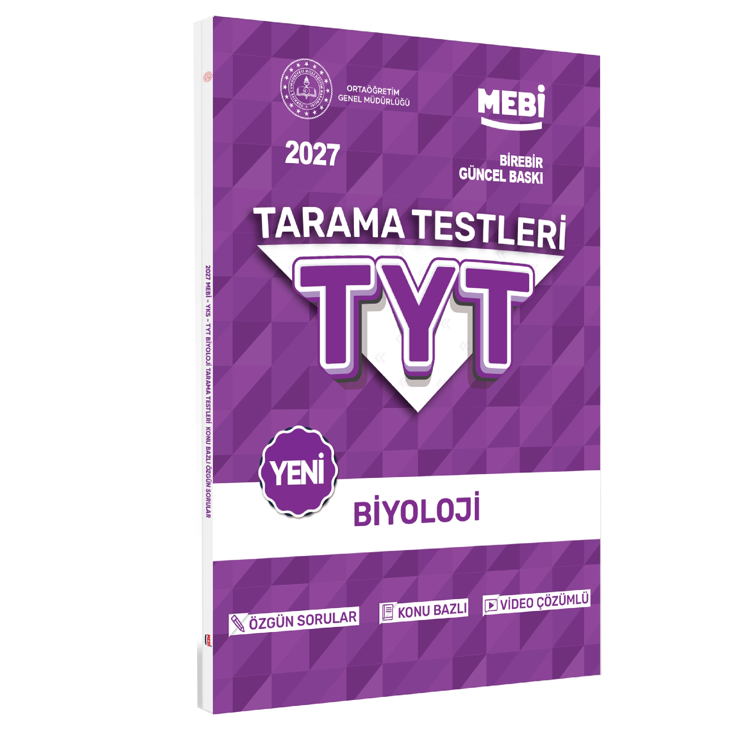 2027 YKS-TYT MEBİ-OGM Biyoloji Özgün Tarama Testleri Kitabı A4 Boyut Renkli Görsel BASKI ÜCRETİ