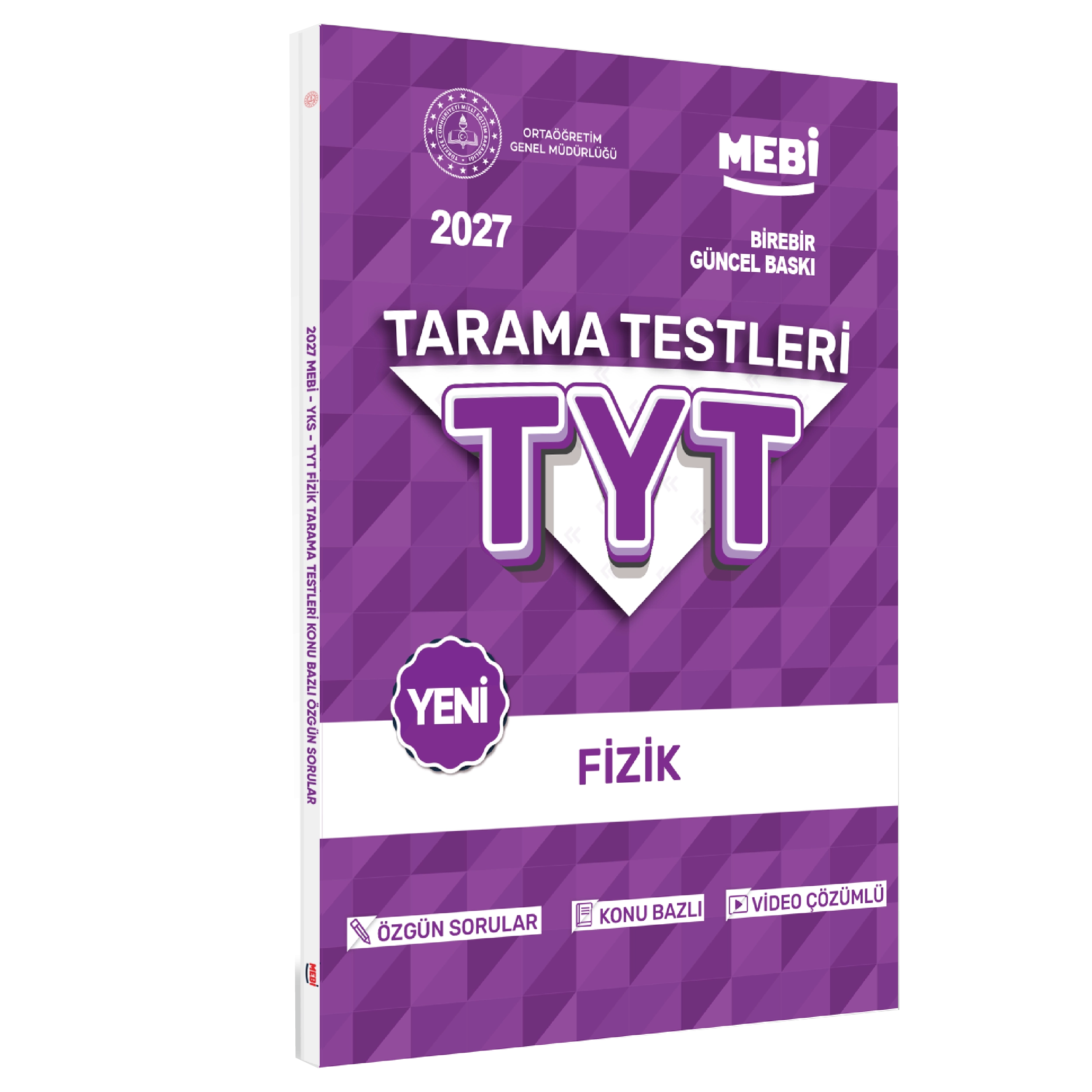 2027 YKS-TYT MEBİ-OGM Fizik Özgün Tarama Testleri Kitabı A4 Boyut Renkli Görsel BASKI ÜCRETİ