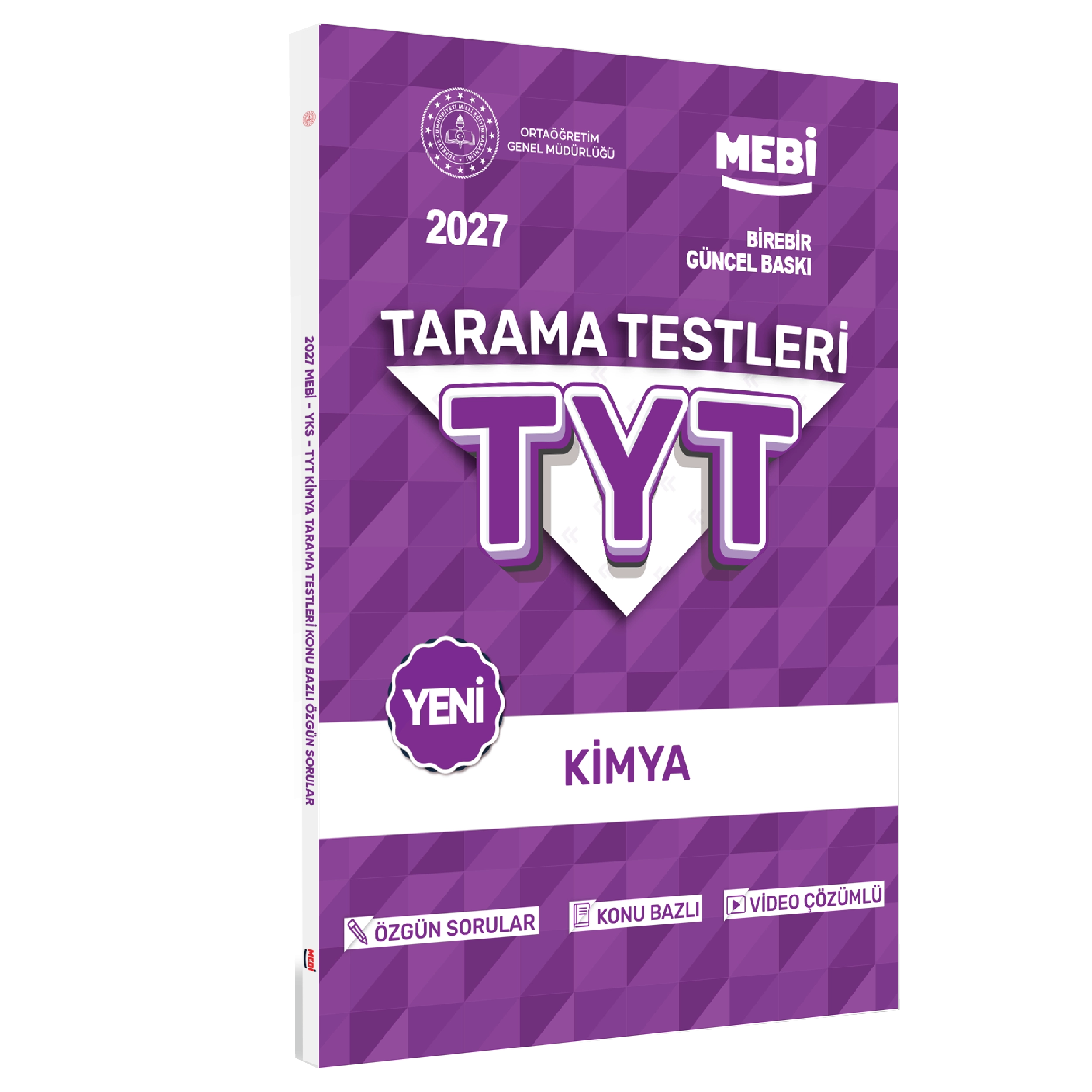 2027 YKS-TYT MEBİ-OGM Kimya Özgün Tarama Testleri Kitabı A4 Boyut Renkli Görsel BASKI ÜCRETİ