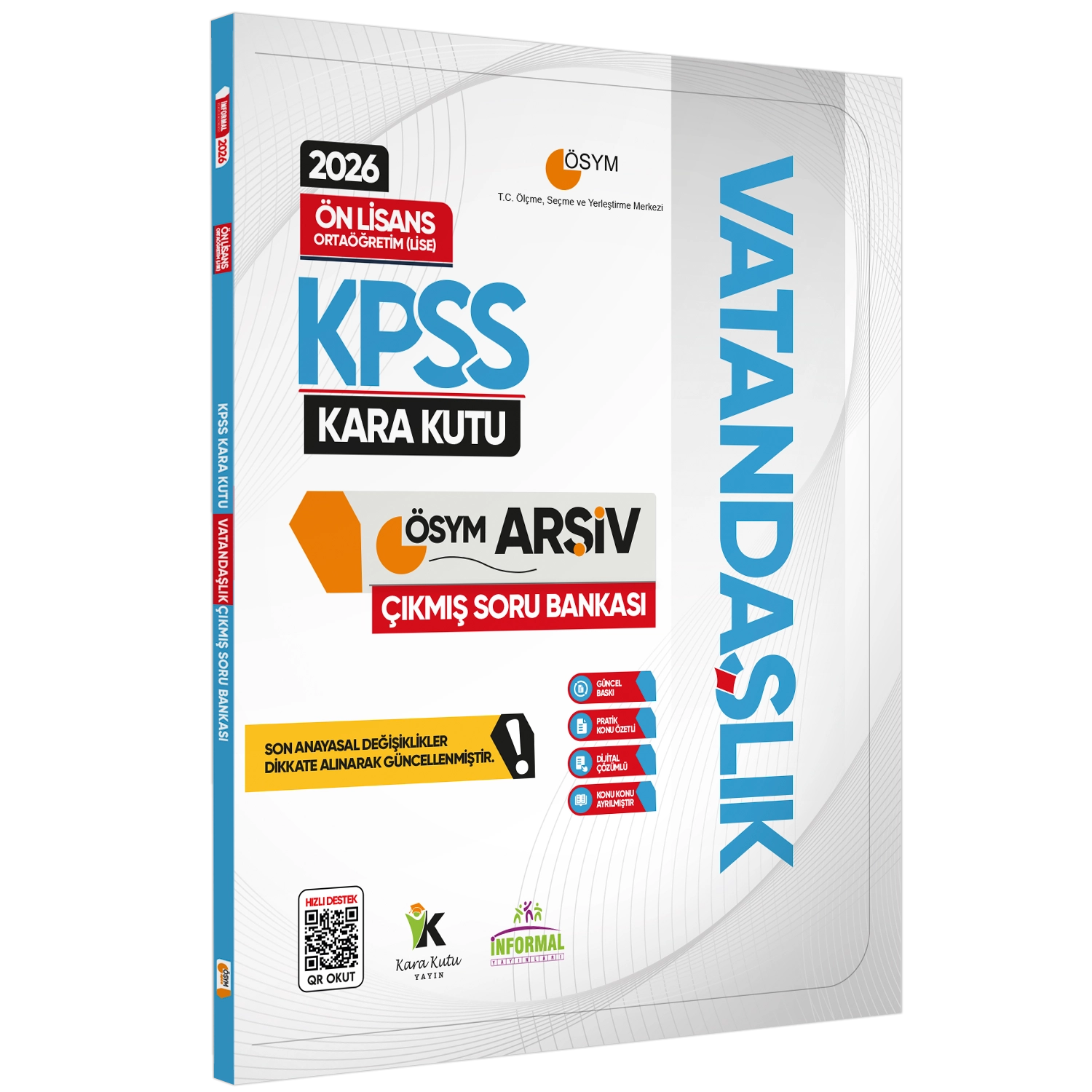 2026 KPSS Önlisans/Ortaöğretim VATANDAŞLIK Kara Kutu ÖSYM Çıkmış Çözümlü Soru Bankası Konu Özetli