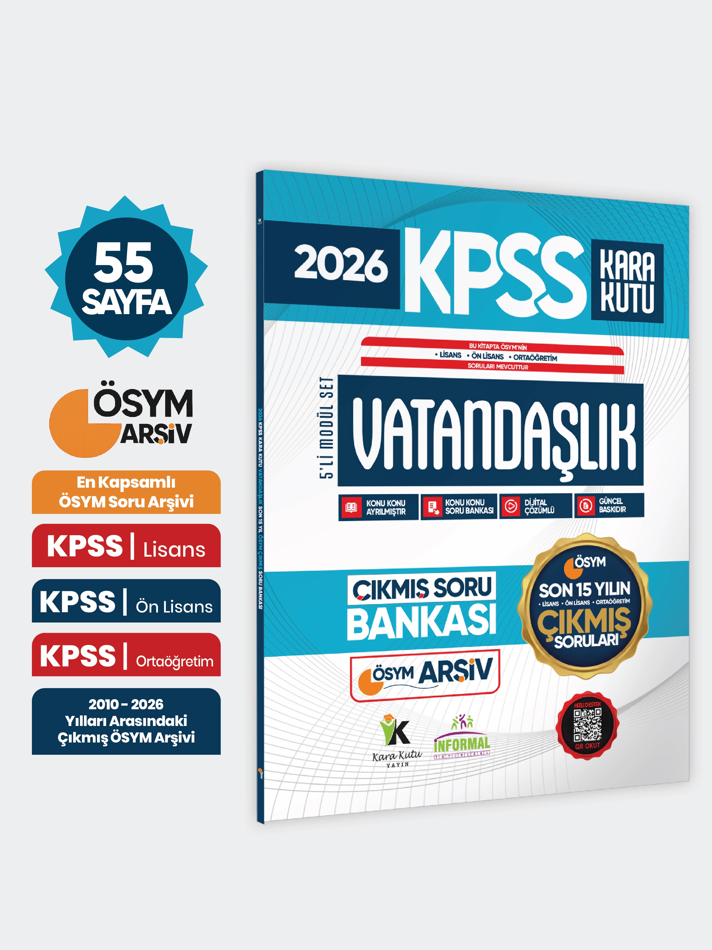 2026 FULLKPSS Lisans-Önlisans-Ortaöğretim Vatandaşlık Kara Kutu ÖSYM Çıkmış Soru Bankası Son 15 Yıl