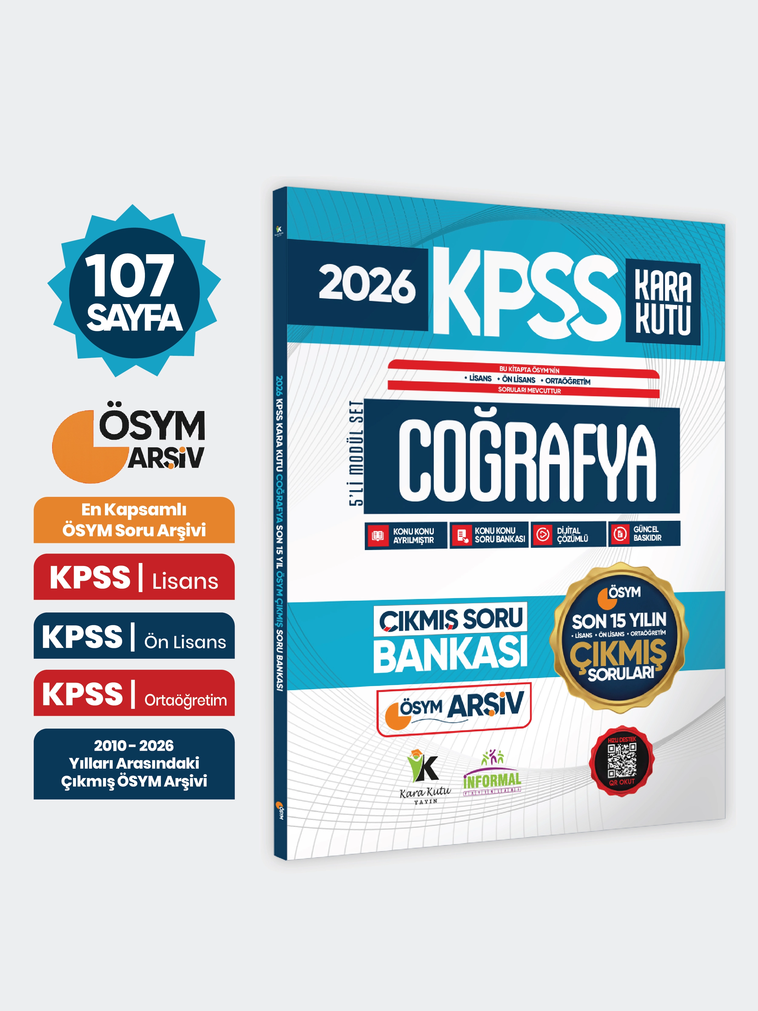 2026 FULLKPSS Lisans-Önlisans-Ortaöğretim Coğrafya’nın Kara Kutusu ÖSYM Çıkmış Soru Banka Son 15Yıl