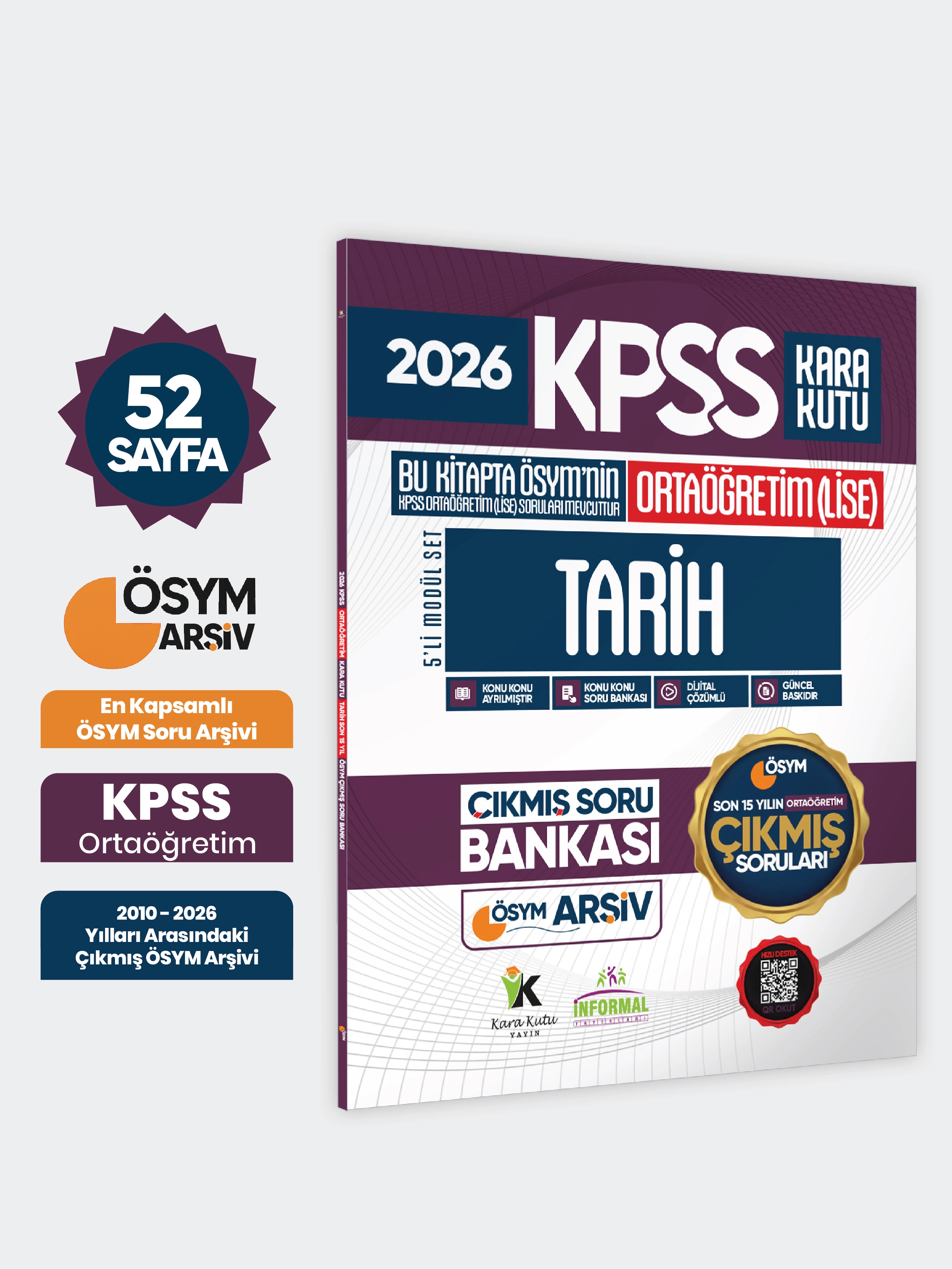 2026 FULLOrtaöğretim KPSS Tarih Kara Kutu ÖSYM Çıkmış Soru Bankası Son 15 Yıl (Sadece Ortaöğretim)