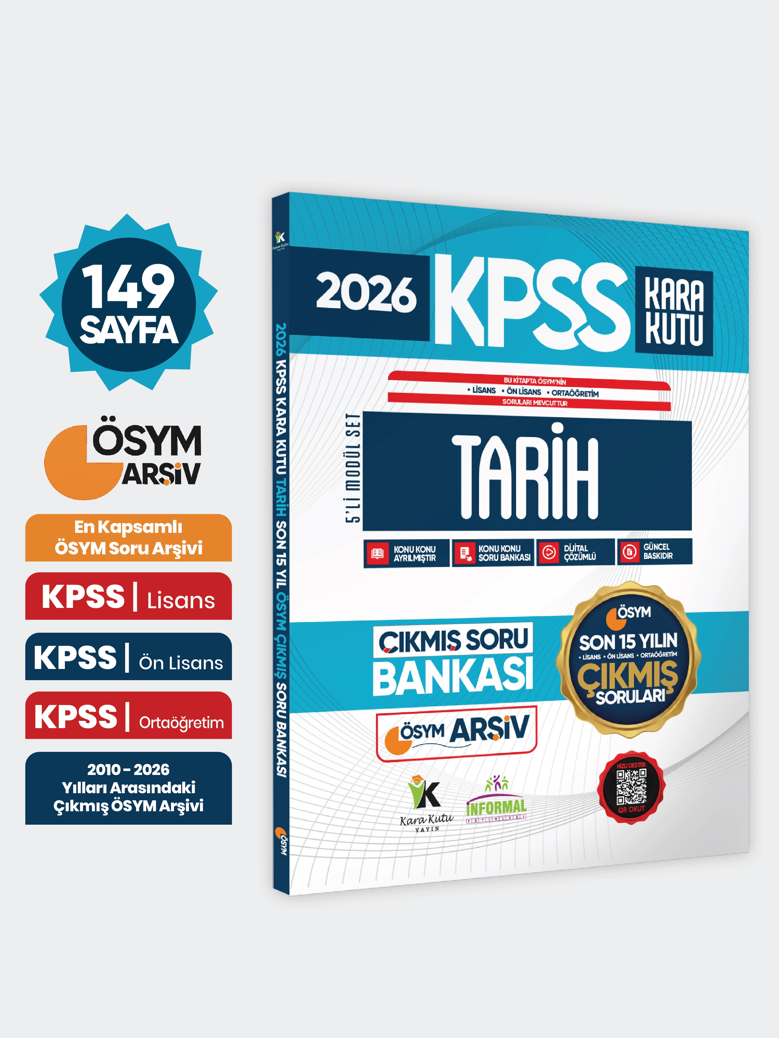 2026 FULLKPSS Lisans-Önlisans-Ortaöğretim Tarih’in Kara Kutusu ÖSYM Çıkmış Soru Bankası Son 15 Yıl