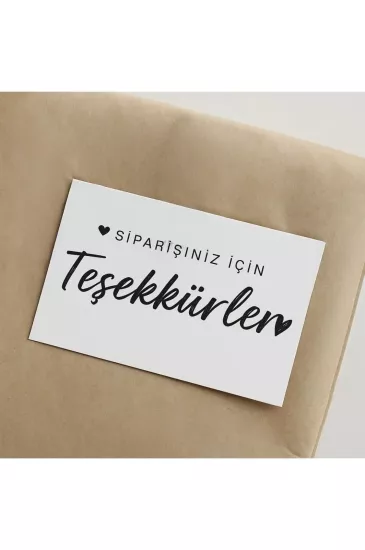 ’’Siparişiniz için teşekkürler’’ Teşekkür Kartı 500 Ad 8x5cm 300 gr Mat Kuşe