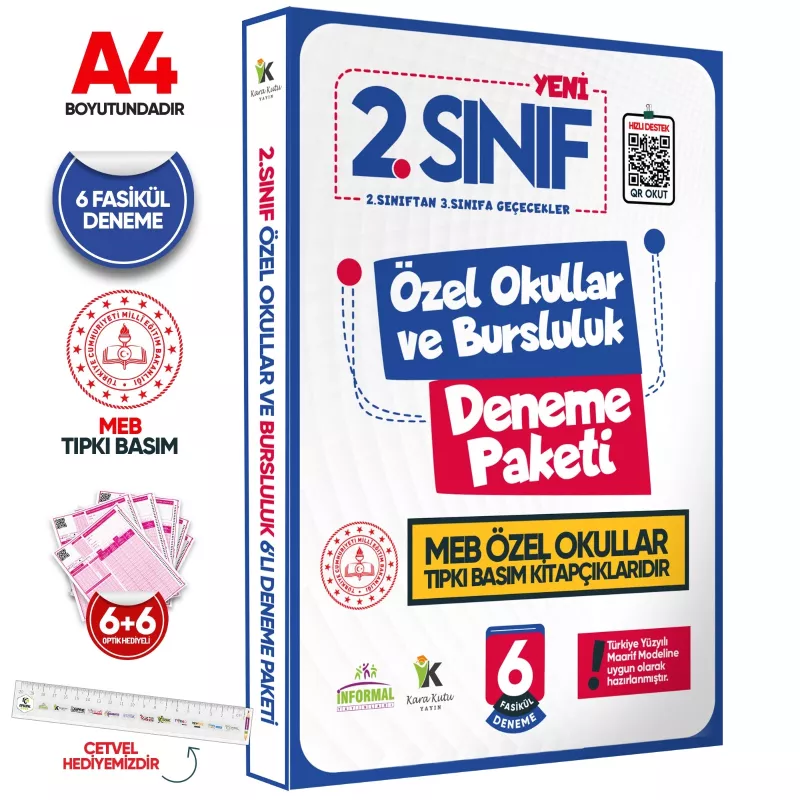 2.Sınıf Özel Okullar ve Bursluluk Hazırlık MEB Tıpkı Basım Deneme 6lı Fasikül SETİ
