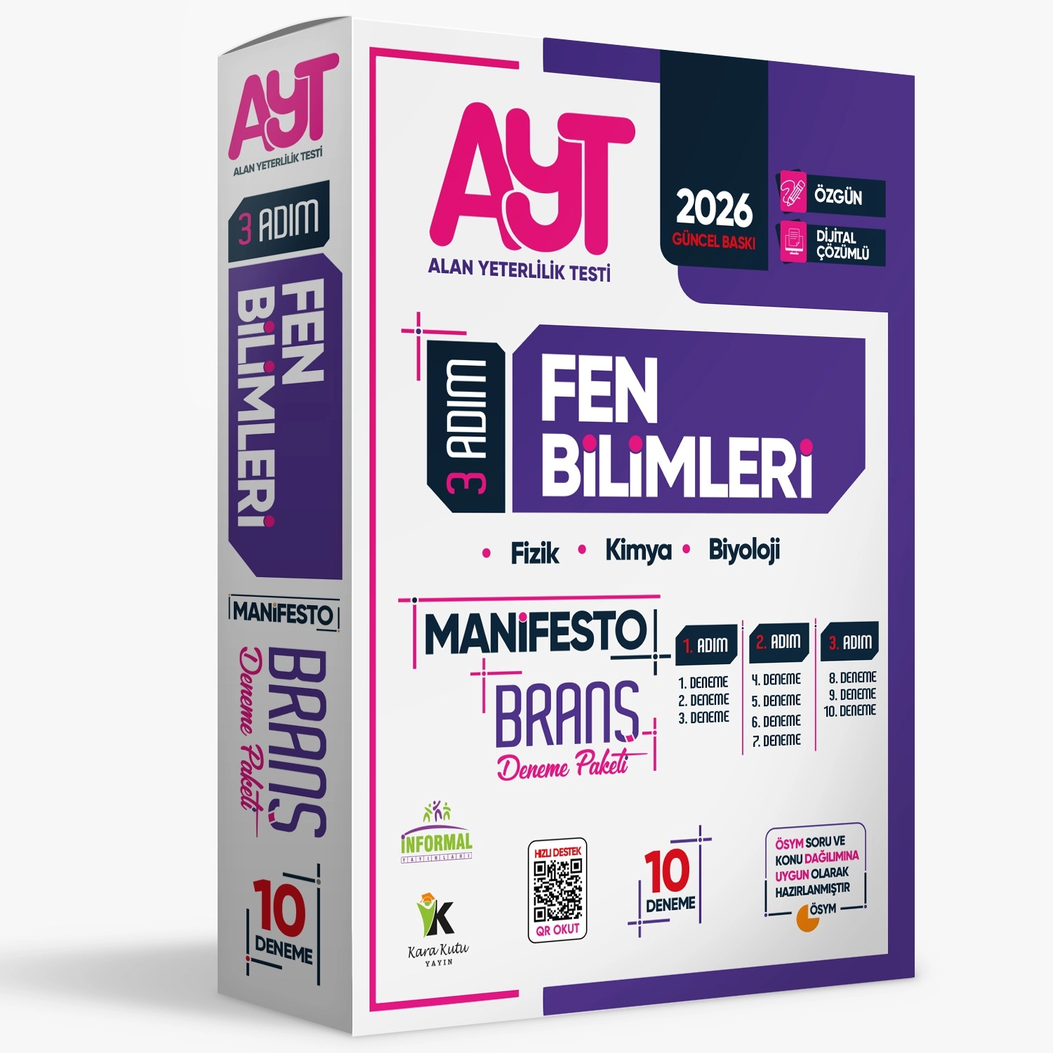 2026 YKS AYT Fen Bilimlerinin Manifestosu BRANŞ Deneme Paketi 10lu Dijital Çözümlü