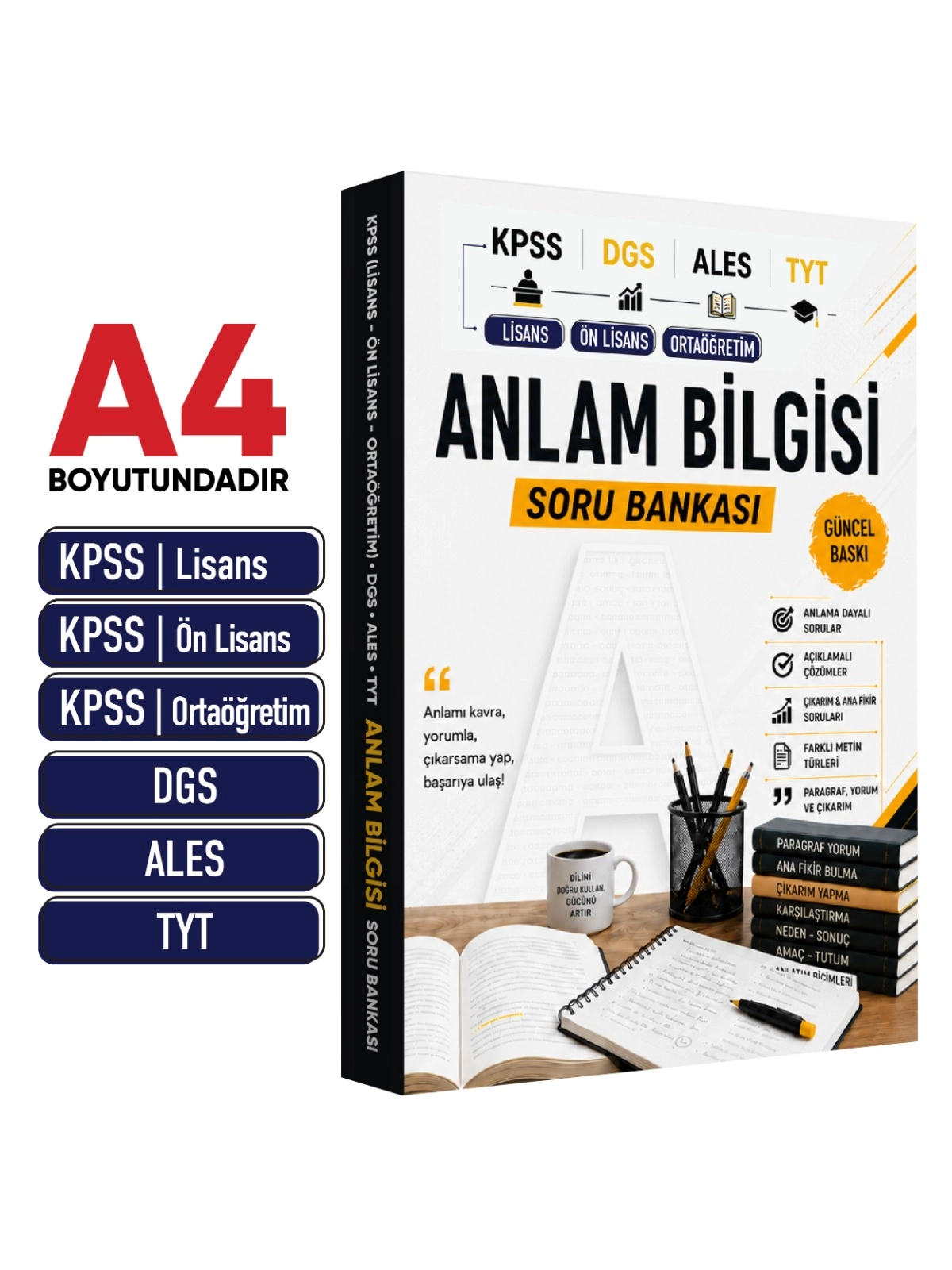 KPSS-DGS-ALES-TYT-MEB AGS Anlam Bilgisi Soru Bankası(ÖSYM Tarzında Yeni Nesil Sorular) Güncel Baskı