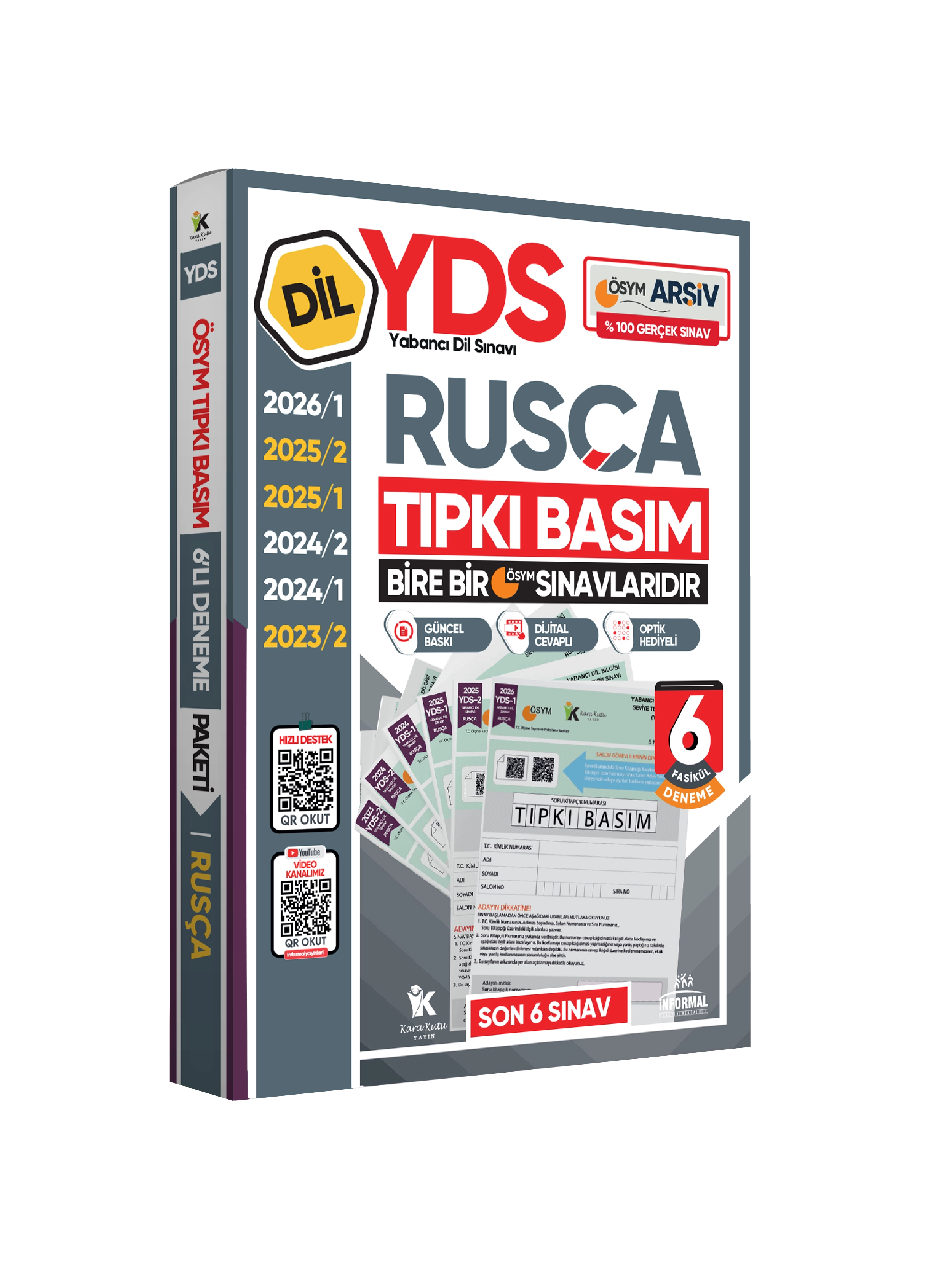 2026 YDS Rusça ÖSYM Tıpkı Basım Çıkmış Soru Deneme Paketi Dijital Çözümlü 6lı Fasikül SETİ