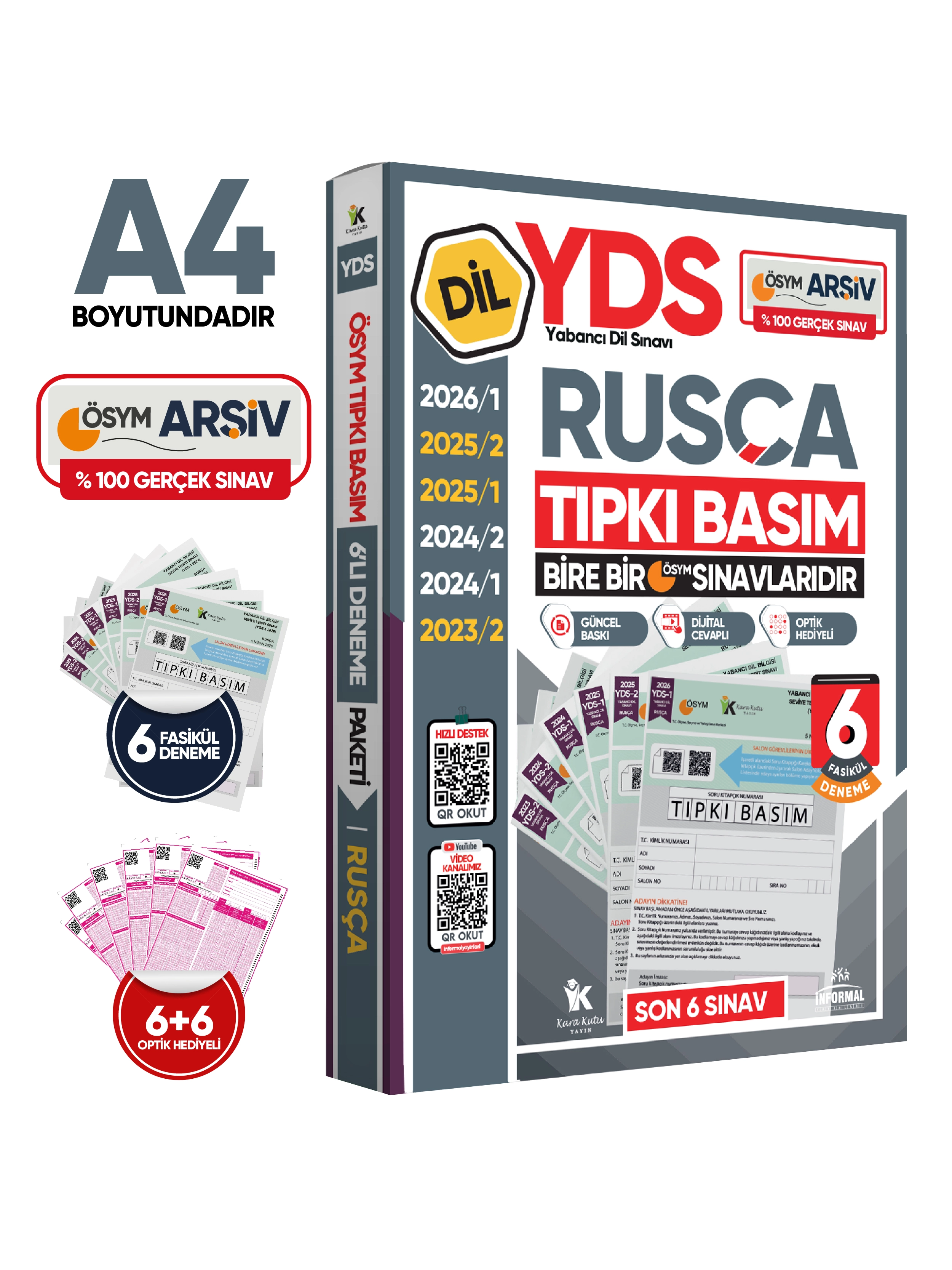 2026 YDS Rusça ÖSYM Tıpkı Basım Çıkmış Soru Deneme Paketi Dijital Çözümlü 6lı Fasikül SETİ
