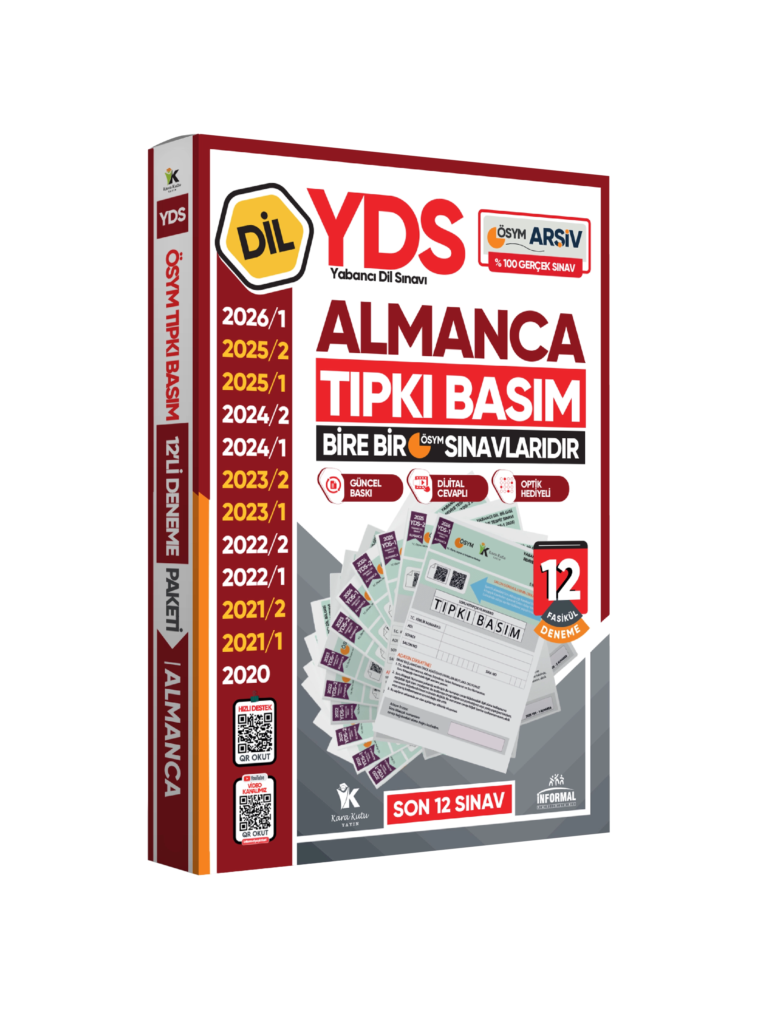 2026 YDS Almanca ÖSYM Tıpkı Basım Çıkmış Soru Deneme Paketi Dijital Çözümlü 12li Fasikül SETİ