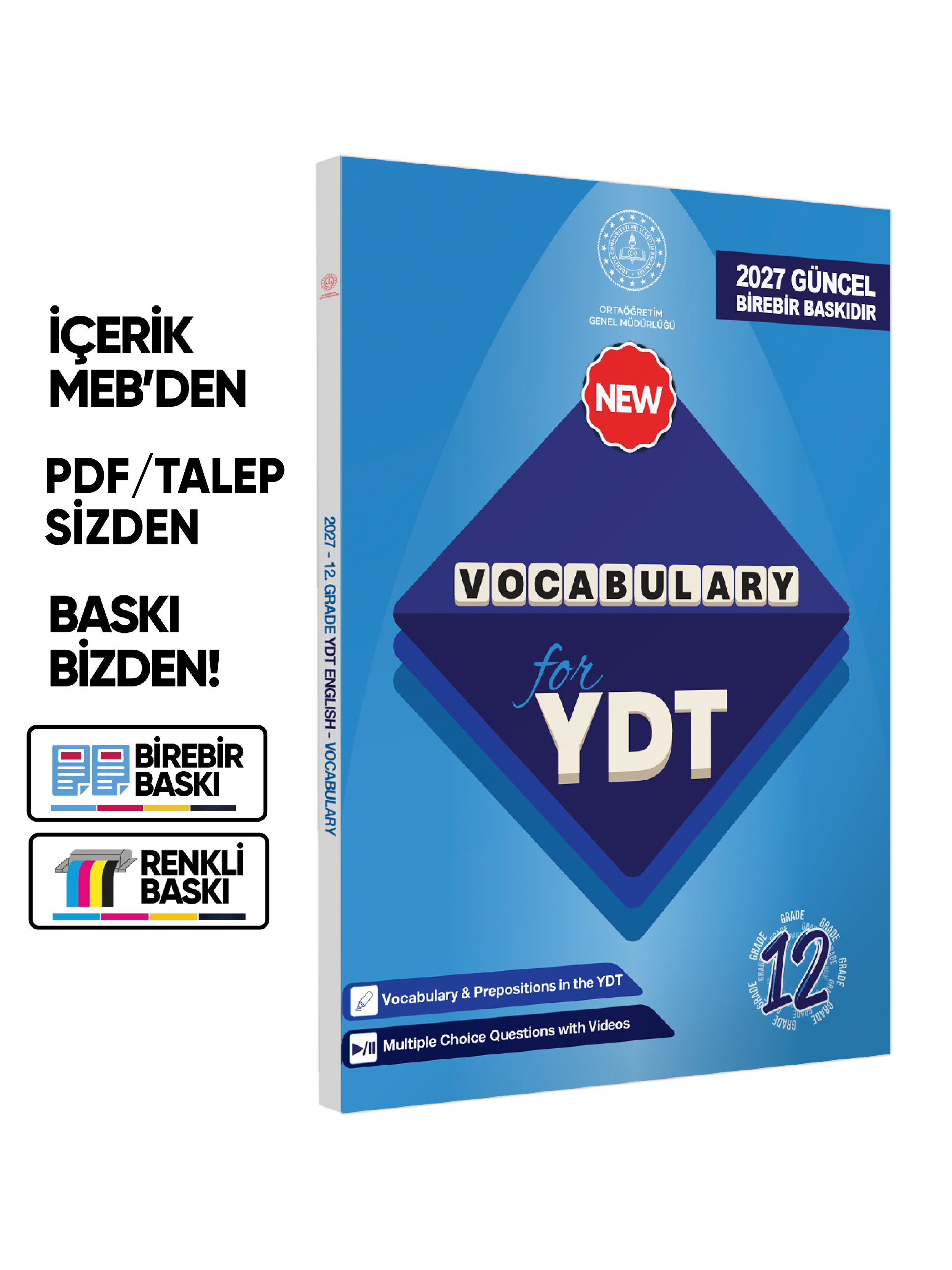 2027 YDT MEBİ İngilizce 12.Sınıf 6lı Konu Anlatımı ve Soru Bankası Seti Çözümlü BASKI ÜCRETİ