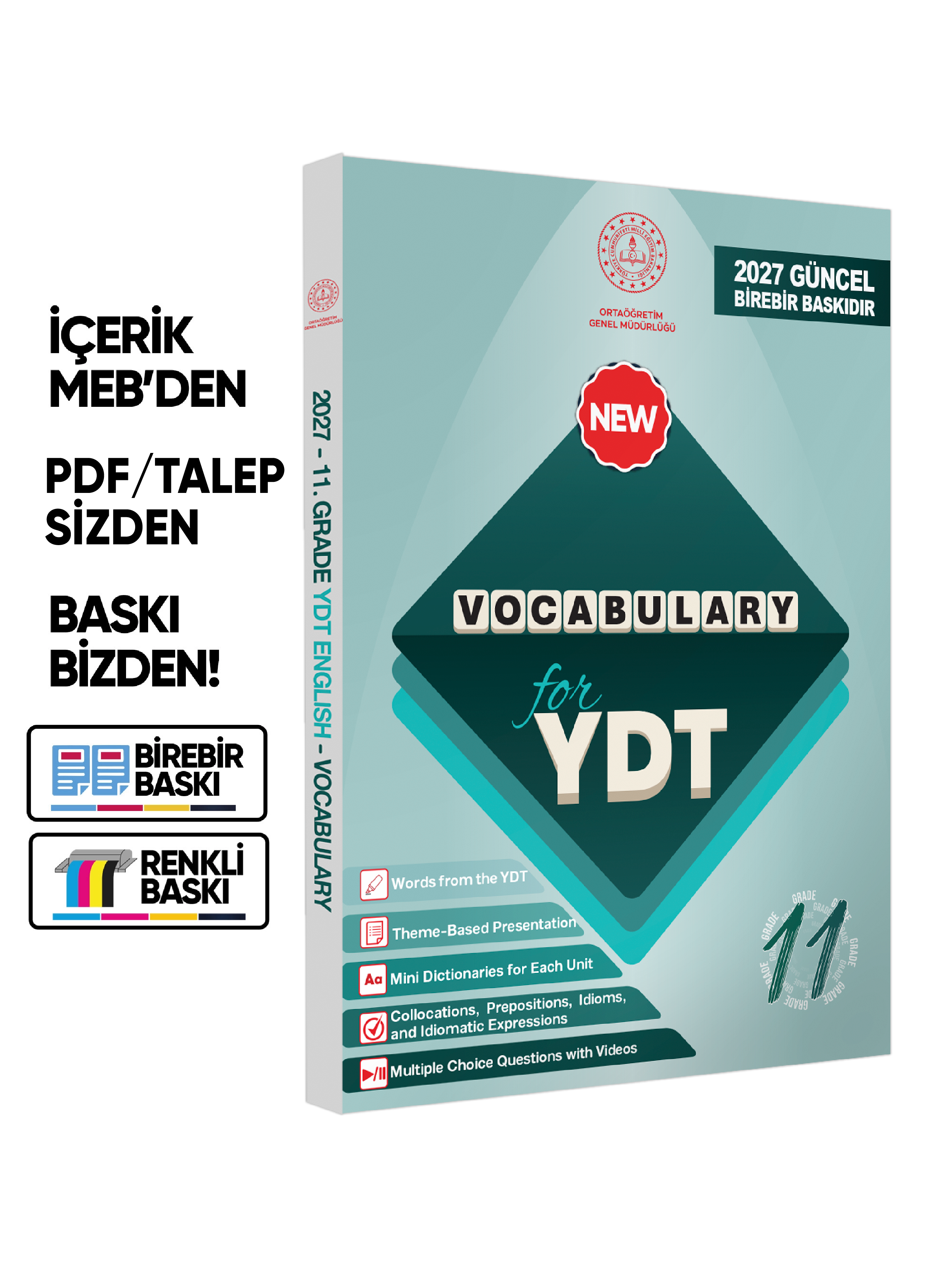 2027 YDT MEBİ İngilizce 11.Sınıf 8li Konu Anlatımı Ve Soru Bankası Kitap Seti Çözümlü BASKI ÜCRETİ