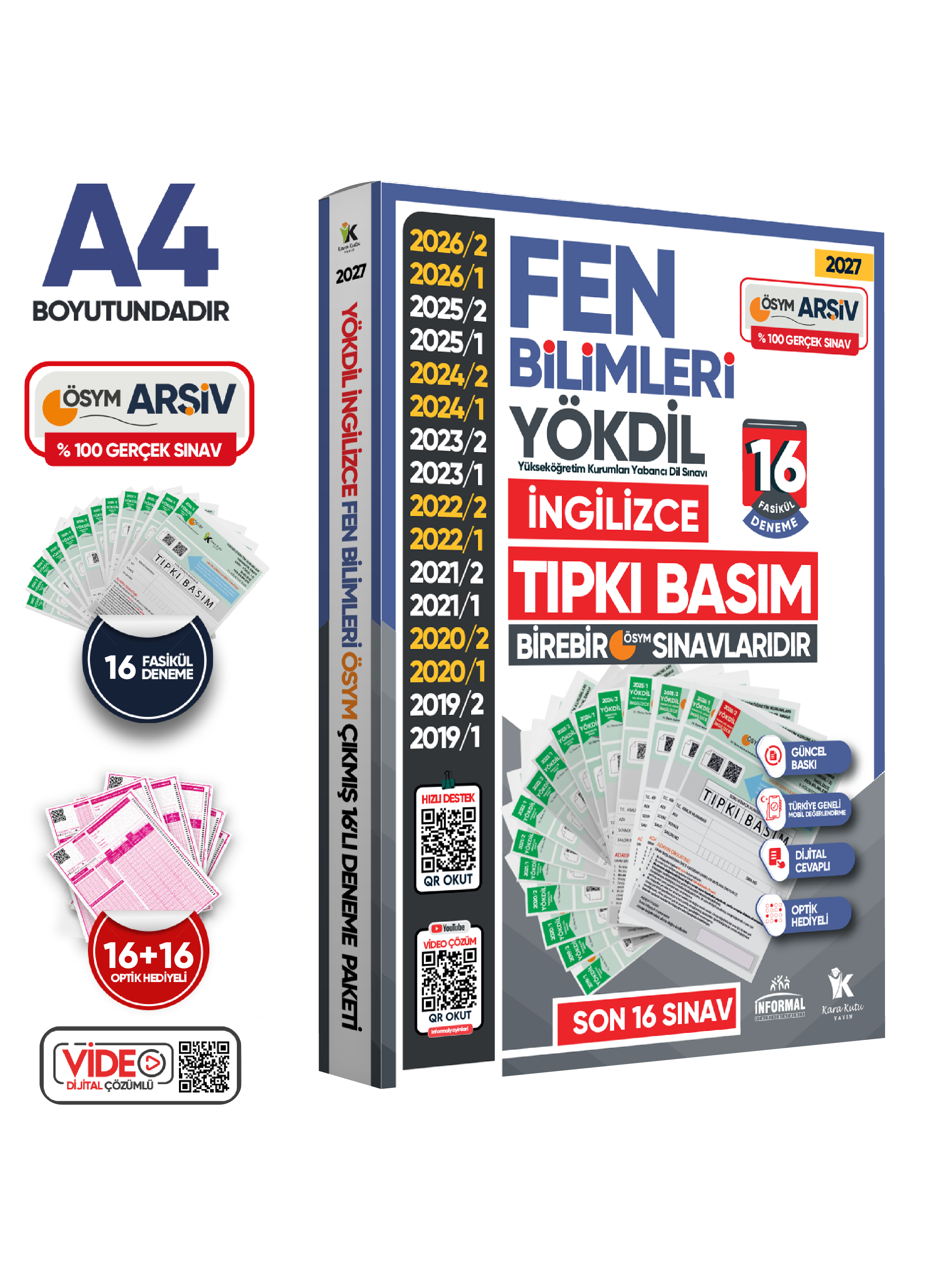 2027 YÖKDİL İngilizce FEN BİLİMLERİ ÖSYM Çıkmış Soru Tıpkı Basım Deneme Paketi 16li Türkiye Geneli