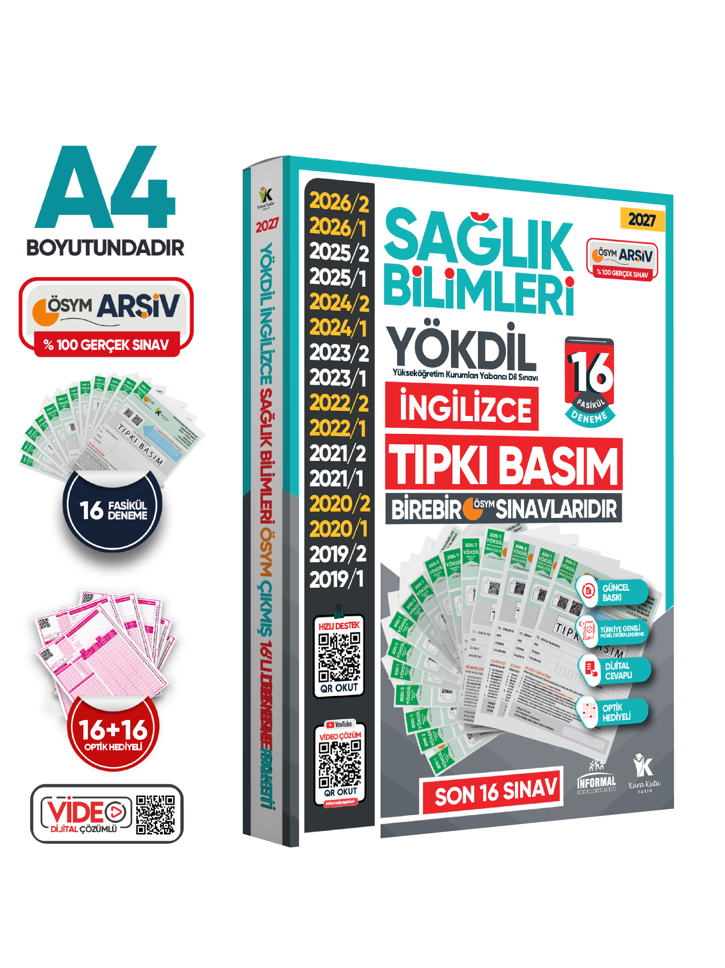 2027 YÖKDİL İngilizce SAĞLIK BİLİMLERİ ÖSYM Çıkmış Soru Tıpkı Basım Deneme Paketi 16li Türkiye Geneli