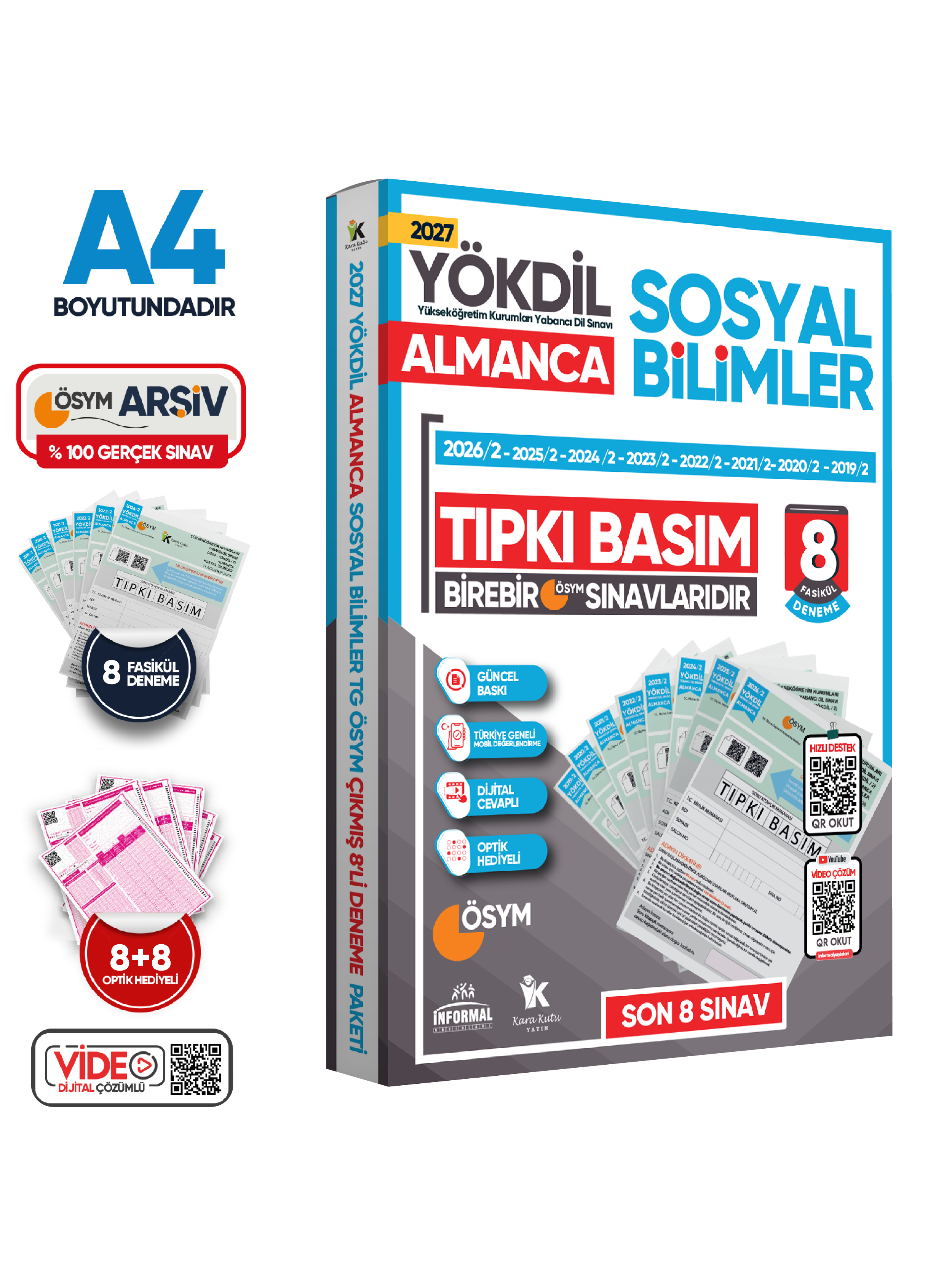 2027 YÖKDİL Almanca SOSYAL BİLİMLER ÖSYM Çıkmış Soru Tıpkı Basım 8li Deneme Paketi Türkiye Geneli