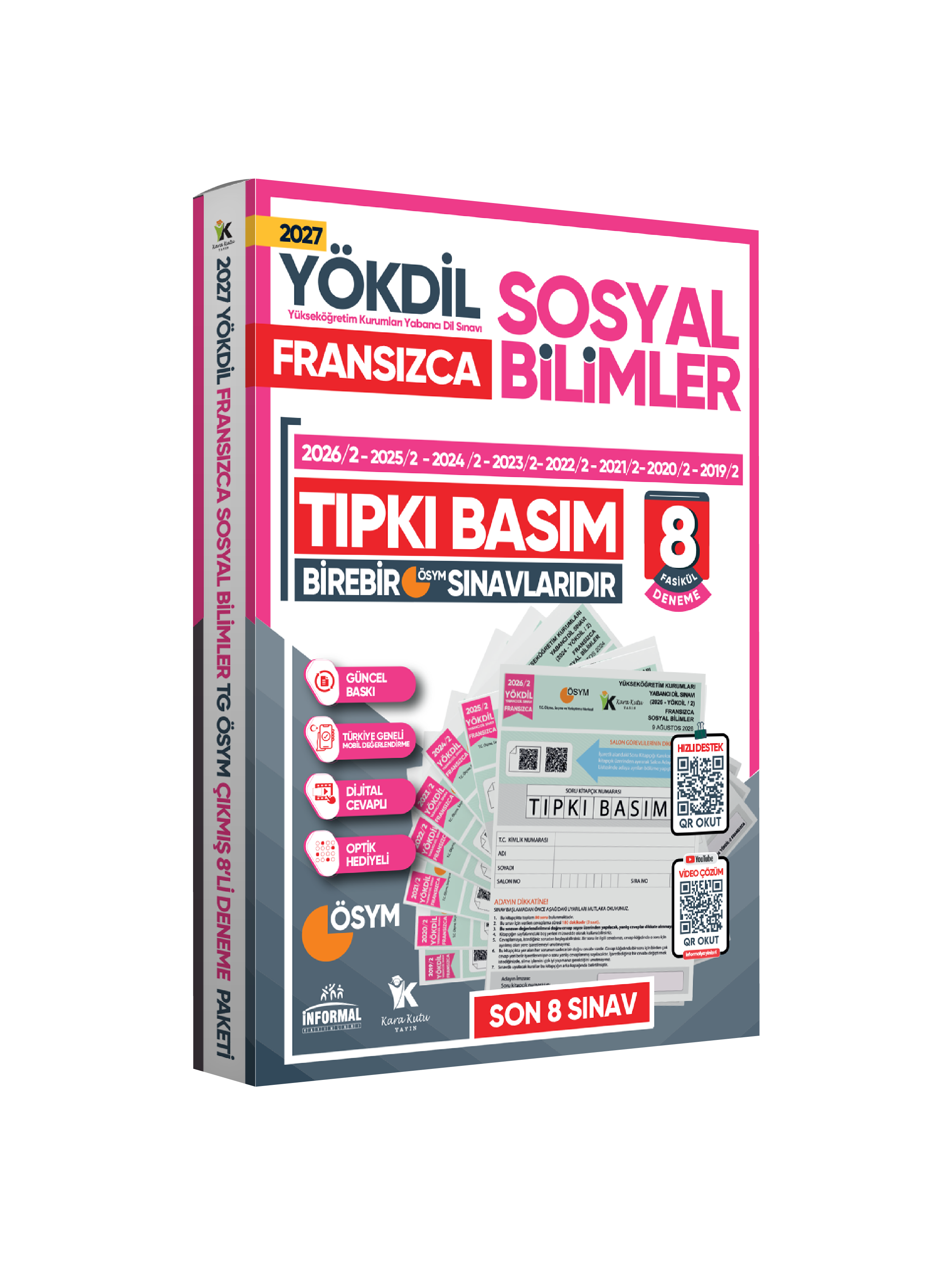 2027 YÖKDİL Fransızca SOSYAL BİLİMLER ÖSYM Çıkmış Soru Tıpkı Basım 8li Deneme Paketi